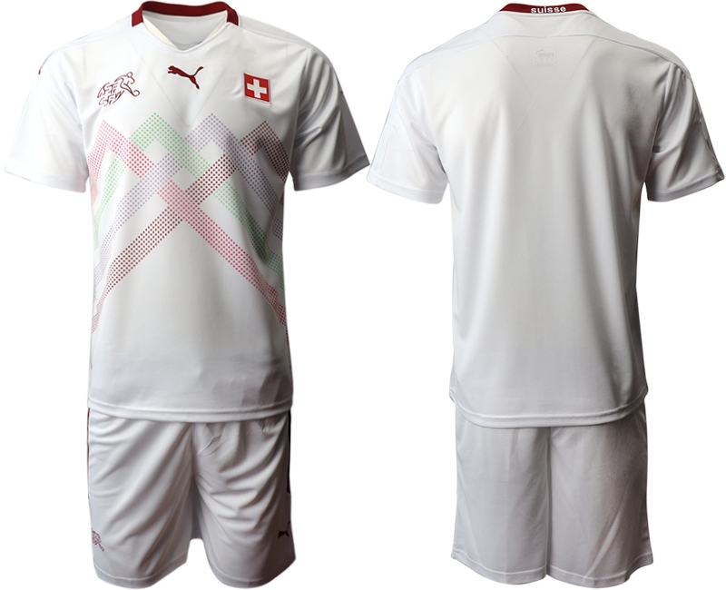 Men 2021 European Cup Switzerland away white Soccer Jersey->sweden jersey->Soccer Country Jersey